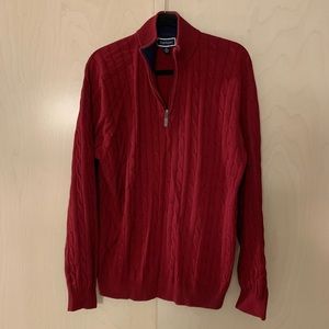 Club room cable knit 1/4 zip-up sweater, size XL